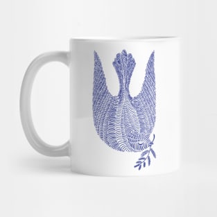 Cute blue peace bird, version 1 Mug